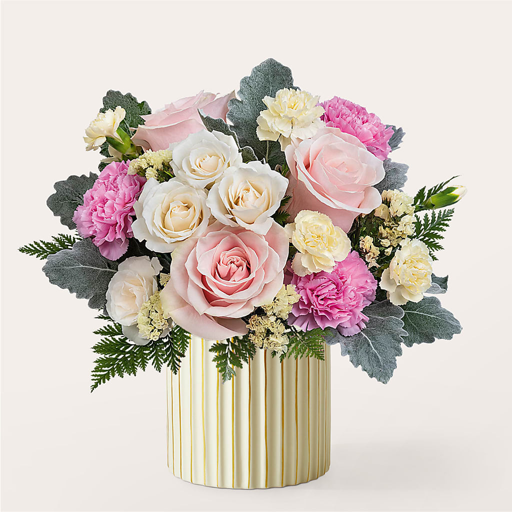 Blissful Moments Bouquet with Ivory Vase – PICKET FENCE FLORAL & DESIGN, Holland MI