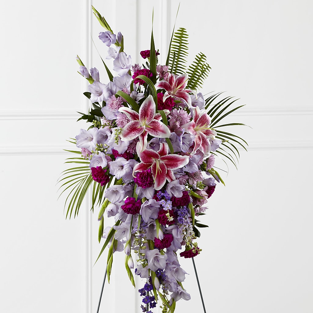 Tender Touch Standing Spray – PICKET FENCE FLORAL & DESIGN, Holland MI