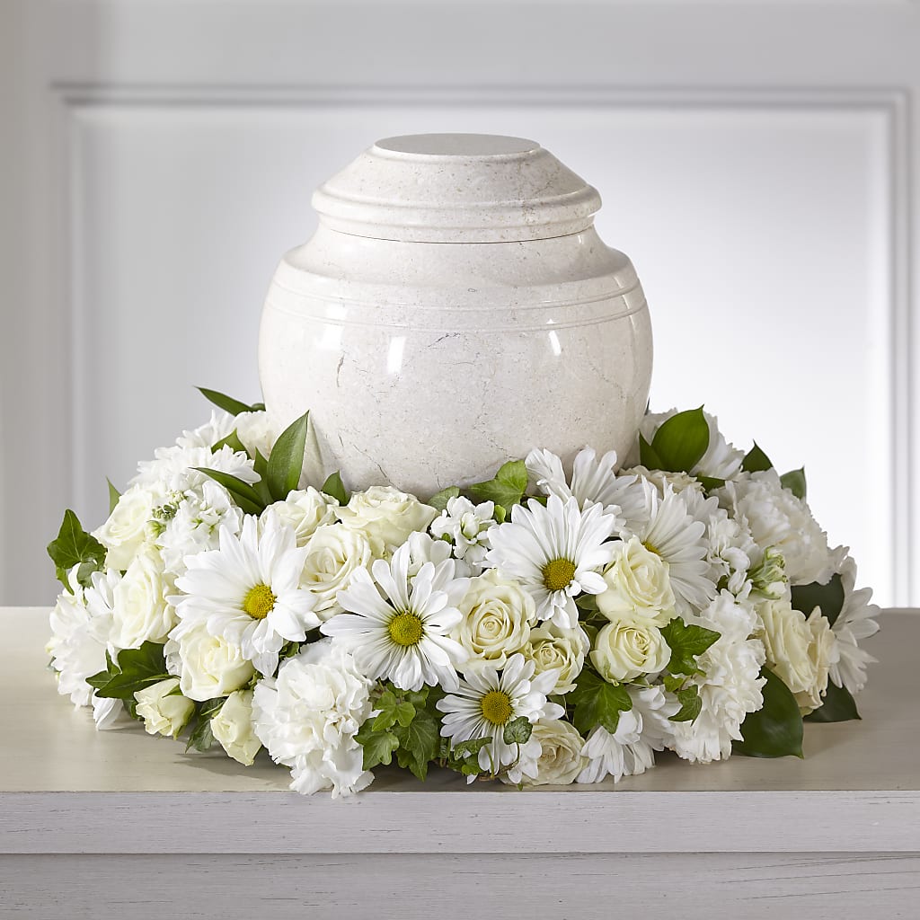 Ivory Gardens Cremation Adornment – PICKET FENCE FLORAL & DESIGN, Holland MI