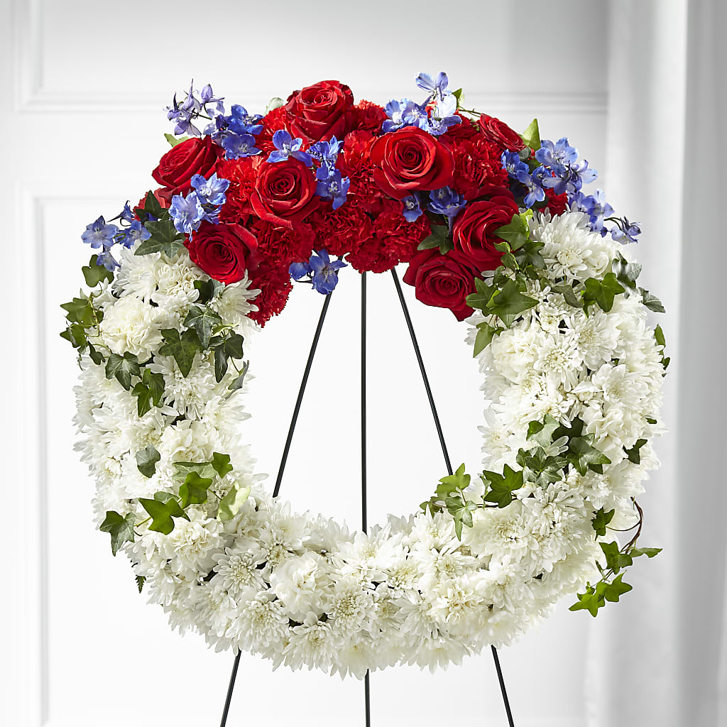 Patriotic Passion Wreath – PICKET FENCE FLORAL & DESIGN, Holland MI