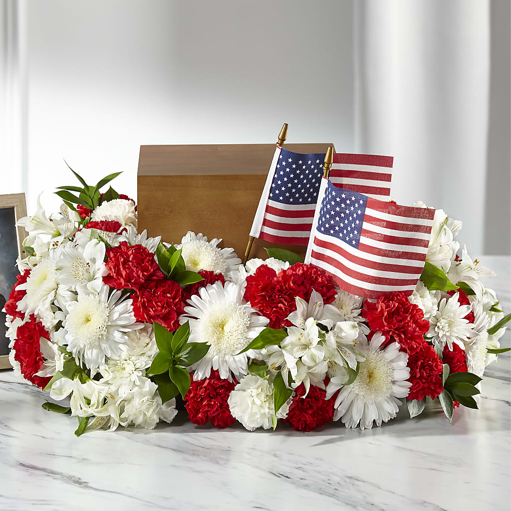 Spirit of Patriotism Cremation Adornment – PICKET FENCE FLORAL & DESIGN, Holland MI