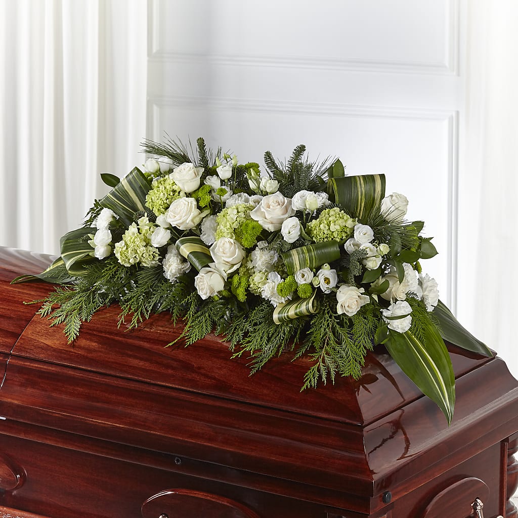 Hopeful Gesture Casket Spray – PICKET FENCE FLORAL & DESIGN, Holland MI