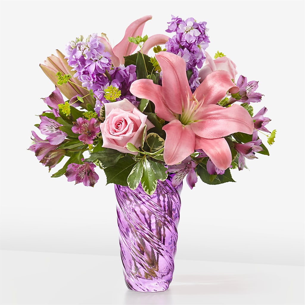 Precious Petals Bouquet with Luxe Swirl Vase – PICKET FENCE FLORAL & DESIGN, Holland MI