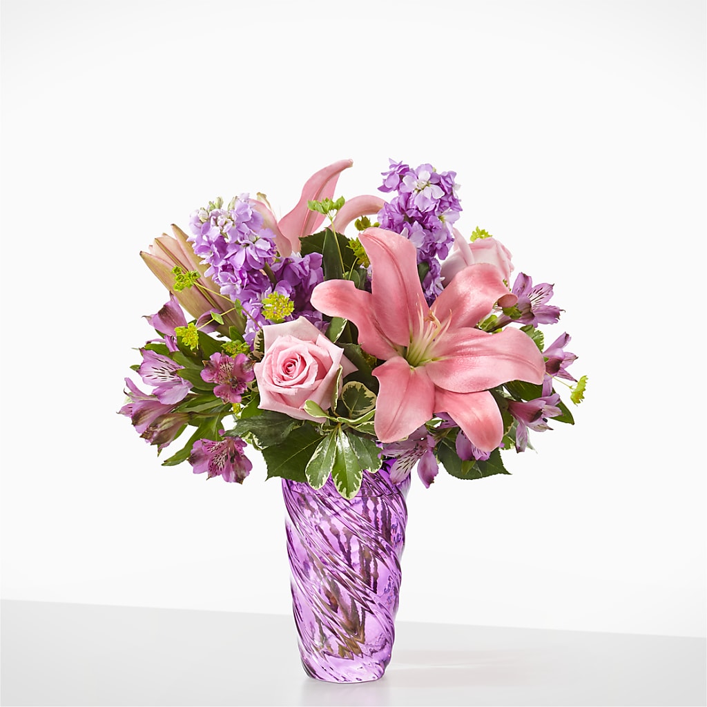 Precious Petals Bouquet with Luxe Swirl Vase – PICKET FENCE FLORAL & DESIGN, Holland MI