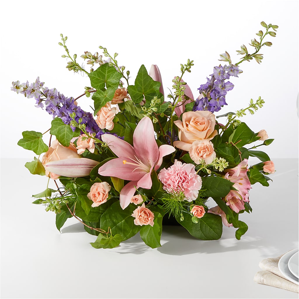 Blossom Time Centerpiece – PICKET FENCE FLORAL & DESIGN, Holland MI