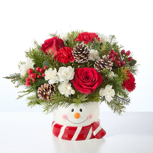 Jolly Snowman Bouquet – PICKET FENCE FLORAL & DESIGN, Holland MI