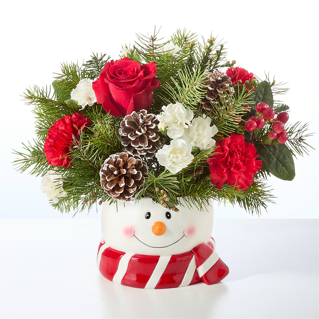Jolly Snowman Bouquet – PICKET FENCE FLORAL & DESIGN, Holland MI