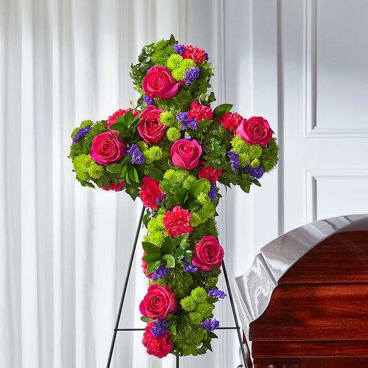 Tribute Rose Floral Cross – PICKET FENCE FLORAL & DESIGN, Holland MI