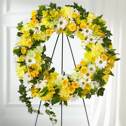 Golden Remembrance Wreath – PICKET FENCE FLORAL & DESIGN, Holland MI