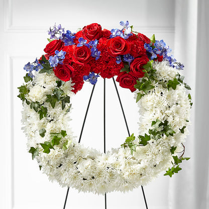 Patriotic Passion Wreath – PICKET FENCE FLORAL & DESIGN, Holland MI