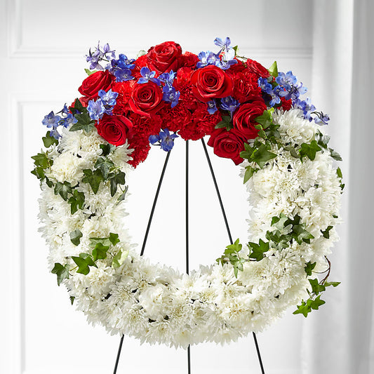 Patriotic Passion Wreath – PICKET FENCE FLORAL & DESIGN, Holland MI