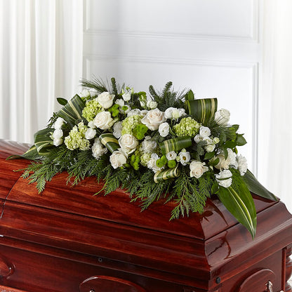 Hopeful Gesture Casket Spray – PICKET FENCE FLORAL & DESIGN, Holland MI