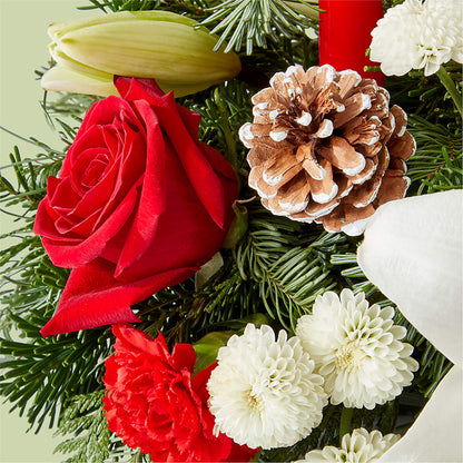Seasonal Festivities Centerpiece – PICKET FENCE FLORAL & DESIGN, Holland MI