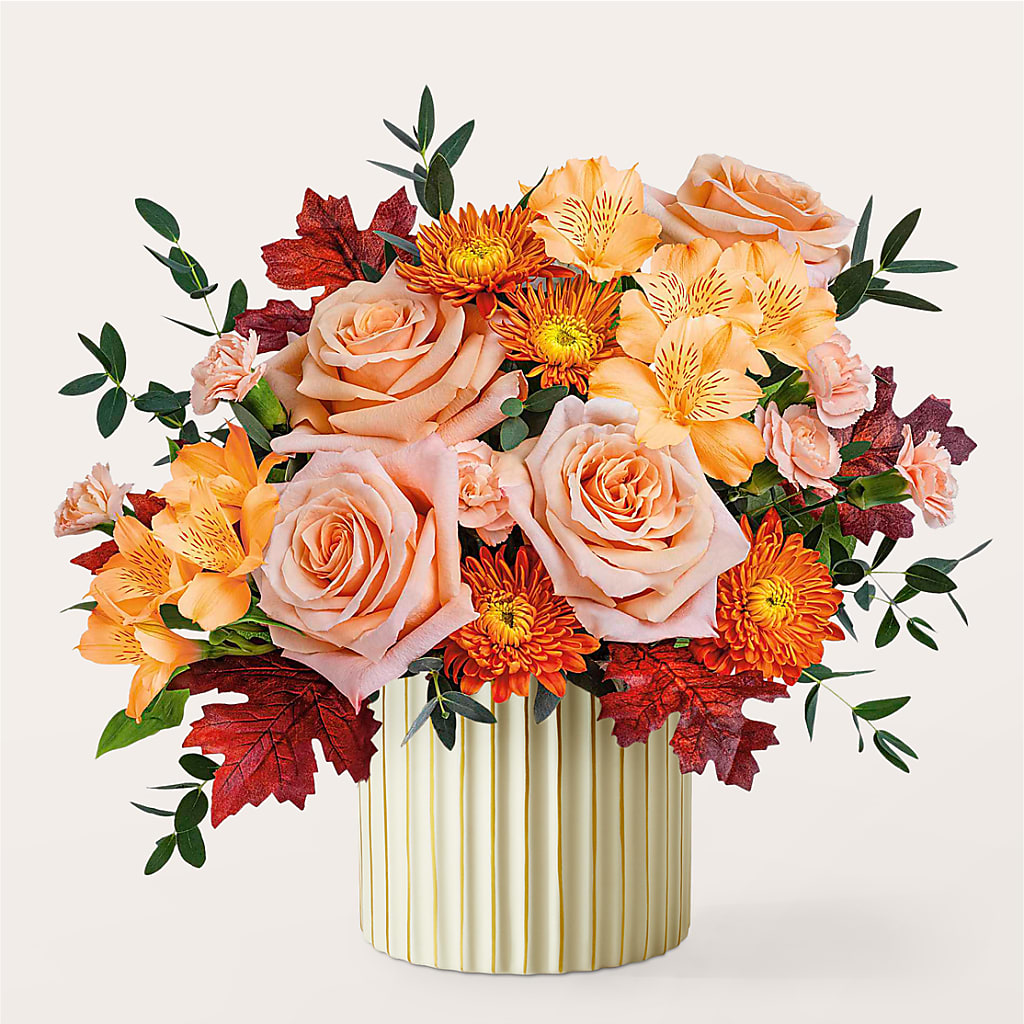 Spiced Latte Bouquet with Ivory Vase – PICKET FENCE FLORAL & DESIGN, Holland MI