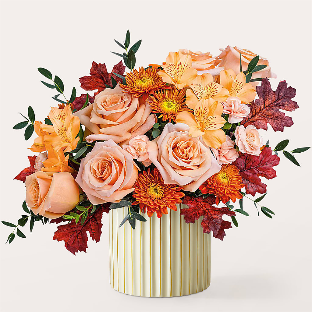 Spiced Latte Bouquet with Ivory Vase – PICKET FENCE FLORAL & DESIGN, Holland MI
