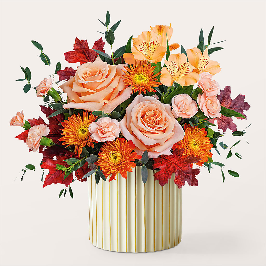Spiced Latte Bouquet with Ivory Vase – PICKET FENCE FLORAL & DESIGN, Holland MI