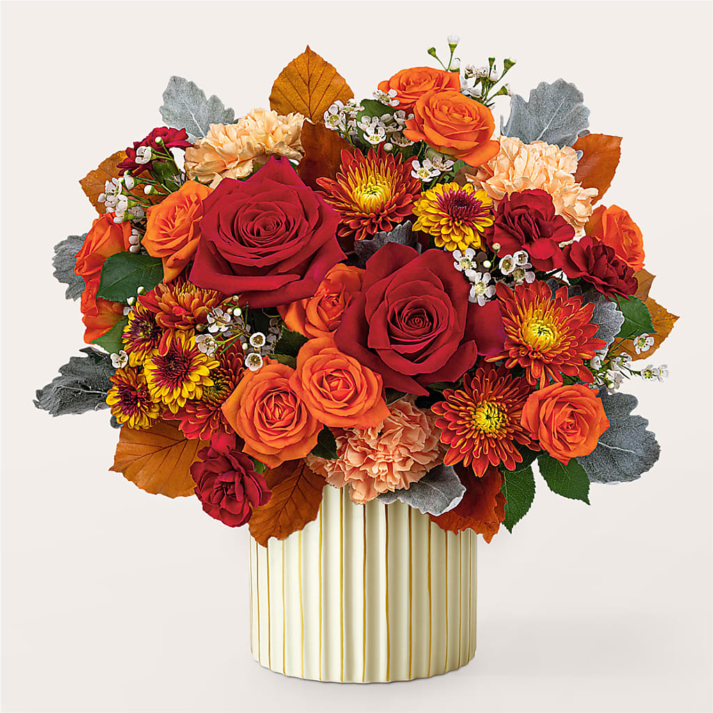 Merlot Bouquet with Ivory Vase – PICKET FENCE FLORAL & DESIGN, Holland MI