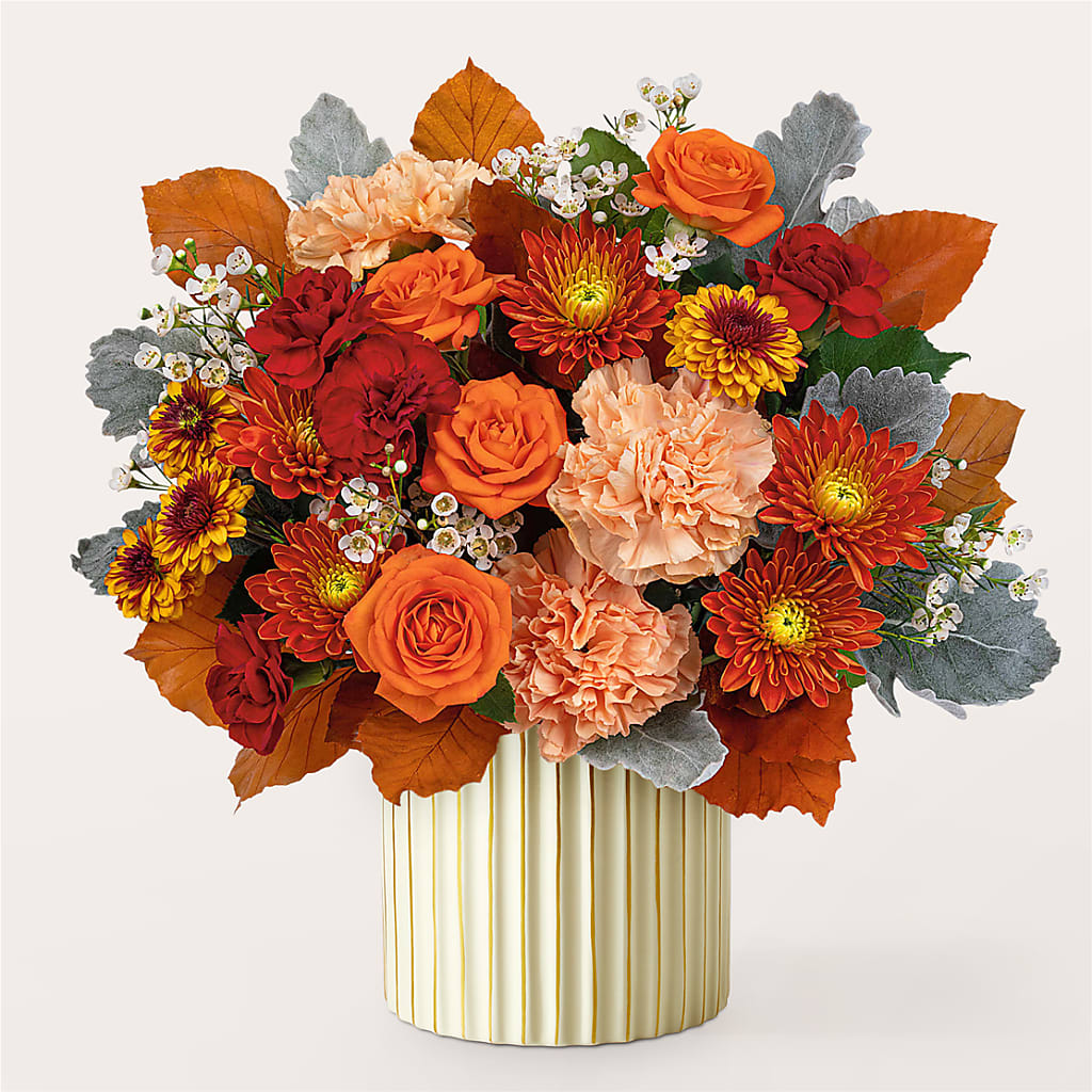 Merlot Bouquet with Ivory Vase – PICKET FENCE FLORAL & DESIGN, Holland MI