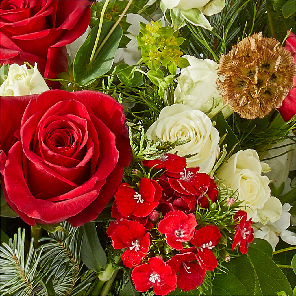 Deck the Halls Bouquet – PICKET FENCE FLORAL & DESIGN, Holland MI