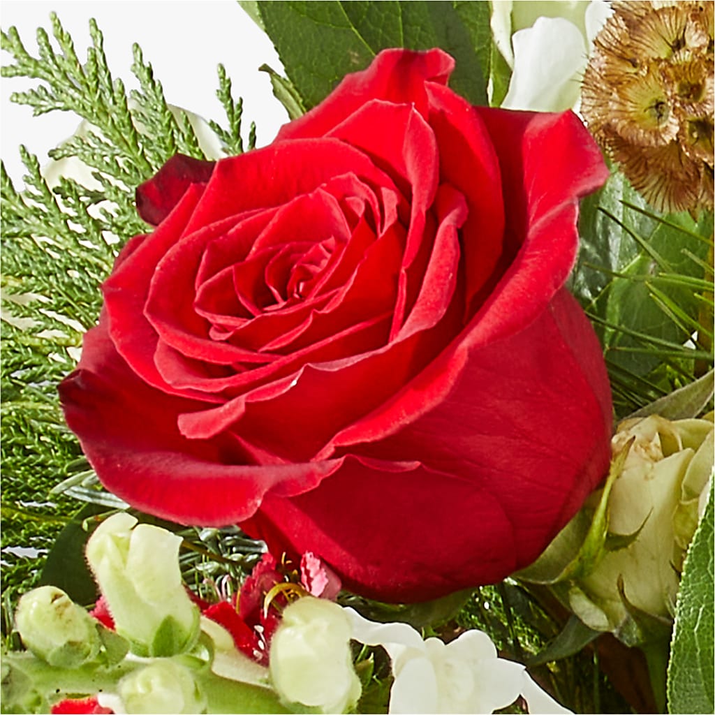 Deck the Halls Bouquet – PICKET FENCE FLORAL & DESIGN, Holland MI