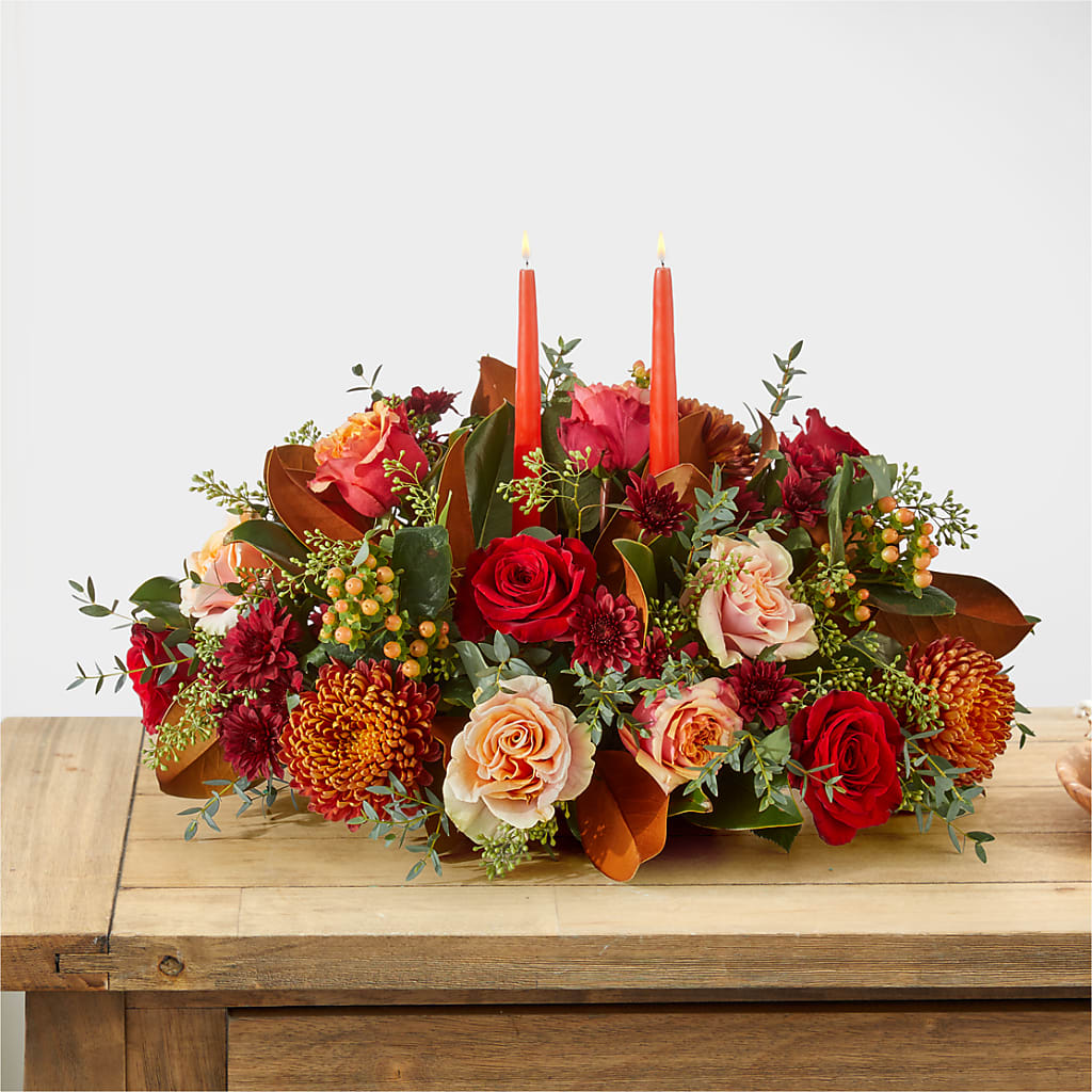 Gather Near Centerpiece – PICKET FENCE FLORAL & DESIGN, Holland MI