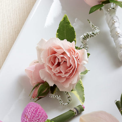 Pink Spray Rose Boutonniere – PICKET FENCE FLORAL & DESIGN, Holland MI