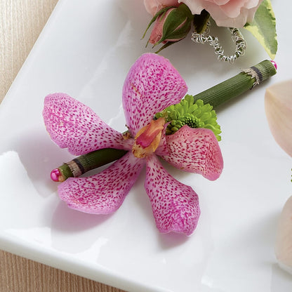 Pink Mokara Boutonniere – PICKET FENCE FLORAL & DESIGN, Holland MI