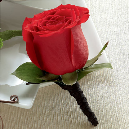Red Rose Boutonniere – PICKET FENCE FLORAL & DESIGN, Holland MI
