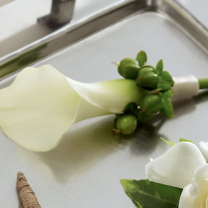 White Calla Boutonniere – PICKET FENCE FLORAL & DESIGN, Holland MI